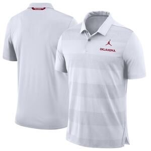 Nike Men's Oklahoma Sooners Jordan Brand Dri-FIT Striped Polo Shirt - Size L